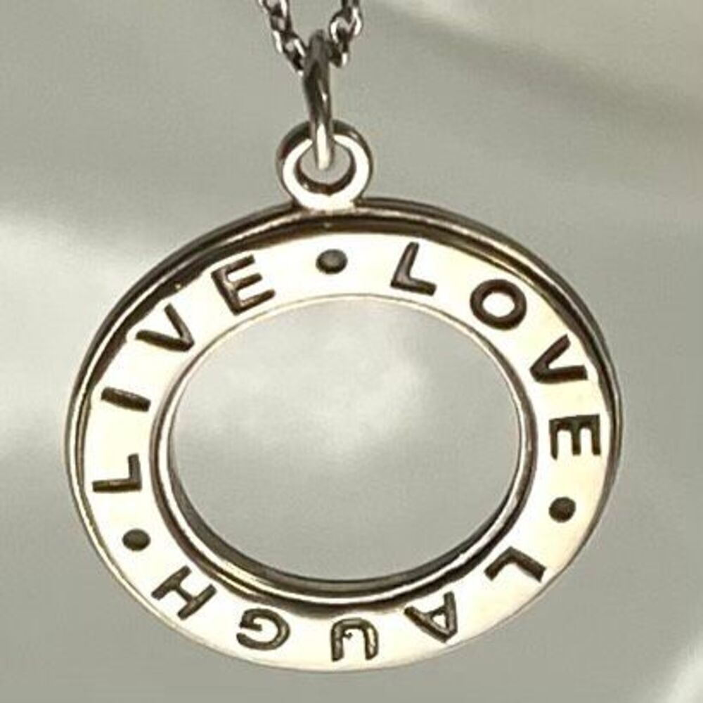 AEN# Sterling 925 Silver “Love, Laugh,Live” Necklace